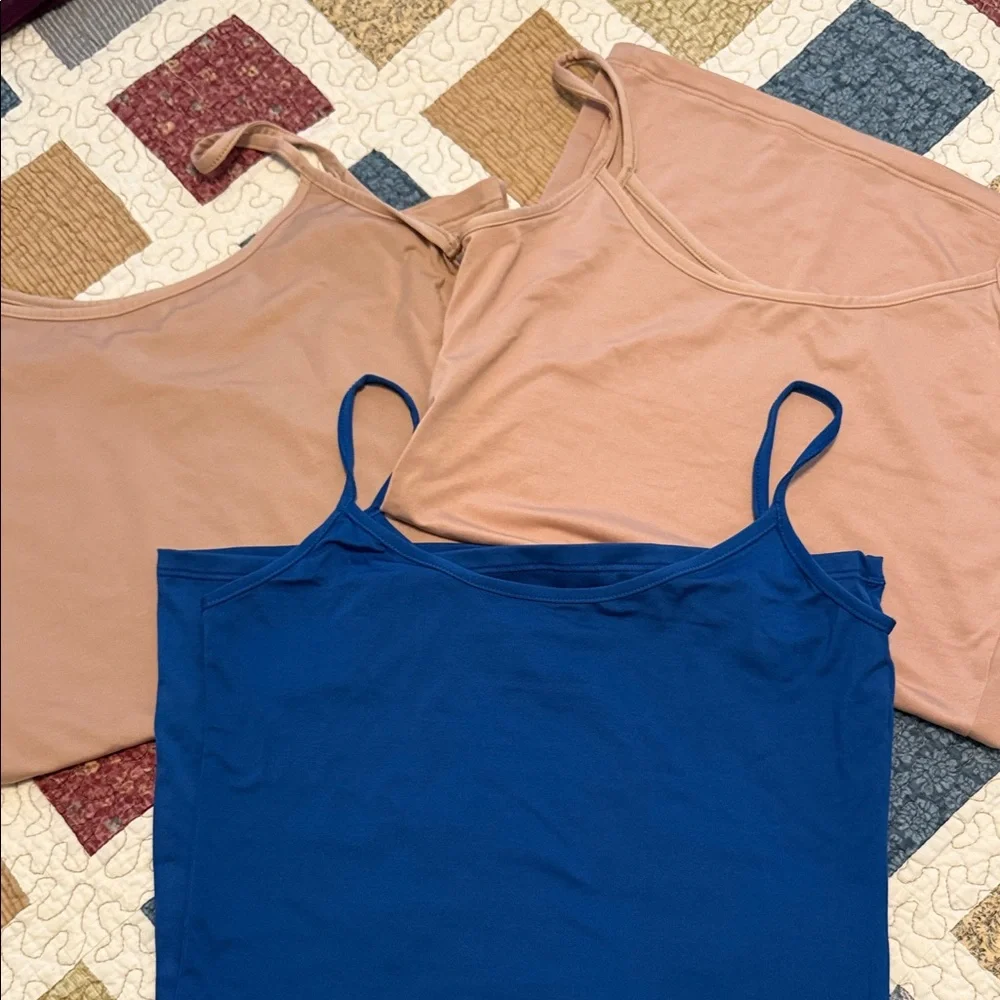 3 piece Tommy Copper Blue and Beige Women's Camisole Tops - Picture 1 of 10